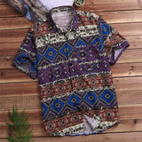 2018 Summer Floral Shirts Men Camisa Casual Shirts Short Sleeve Hawaiian Boho Cotton Fashion Mens Shirts Women Chemise Unsiex